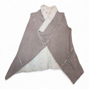 Altar'd State Gray Faux Shearling Draped Vest, Size M